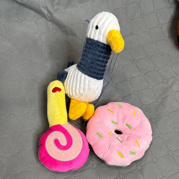 Small Dog Dog Toys Set of 3 Plush Seagull, Lollipop & Donut Toy Set - Picture 1 of 7